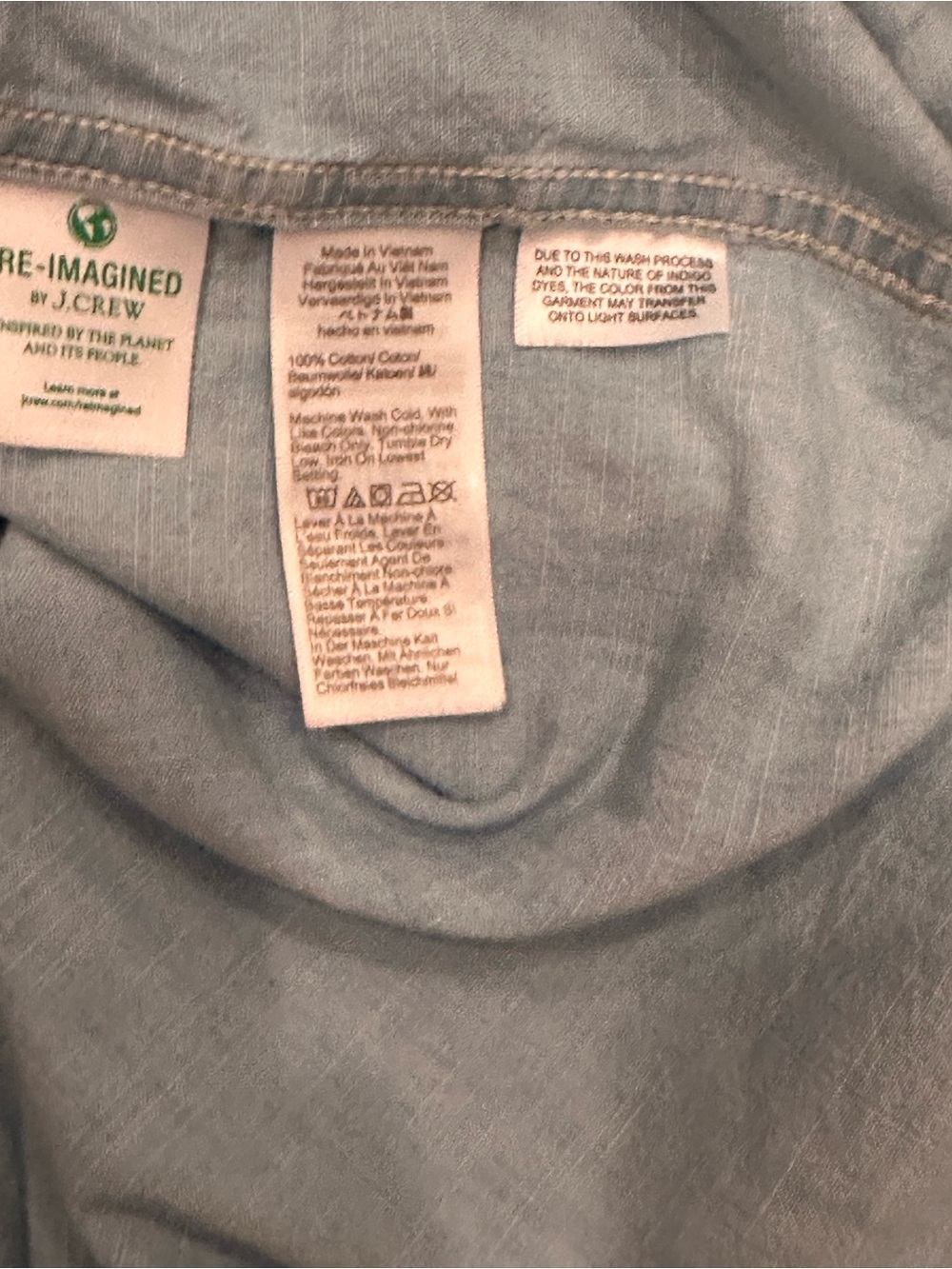 J. Crew Factory Chambray Classic Button Down Top Neutral Versatile Sz 2X - Picture 12 of 16
